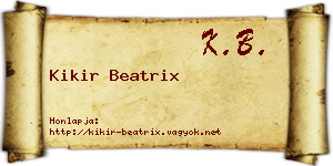 Kikir Beatrix névjegykártya